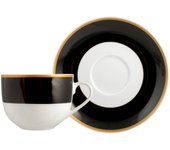 H&h nuevo juego de 6 tazas de té con plato onyx cc 220
