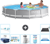 Paquete de piscina - intex - alrededor - 366x366x76 cm + accesorios a1943