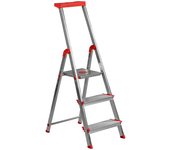 Escalera aluminio rolser brico 220 3 peldaños anchos. certificada según norma europea en-131 para uso doméstico y profesional.