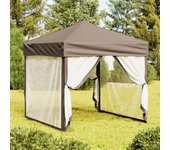 Maison exclusive - carpa para fiestas plegable con paredes gris taupé 2x2 m