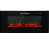 Chimenea eléctrica empotrable de 90 cm, efecto llama led, 2000 w de calefacción, termostato regulable, mando a distancia