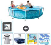 Paquete de piscina - intex - alrededor - 305x305x76 cm + accesorios cb24