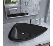 Fregadero triangular cerámica negro 645 x 455 x 115 mm