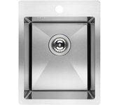 Fregadero de cocina marmara cromo cepillado, 1 seno, acero inoxidable, 48x37,5