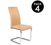 Pack 4 sillas de comedor san beige san 44 x 100 x 61 cm