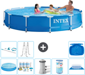 Paquete de piscina - intex - alrededor - 366x366x76 cm + accesorios a1605
