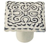 Tirador 32x32mm hierro envejecido patina beige mate, lote de 24