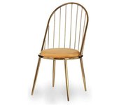 Silla dorado barras mostaza poliéster hierro (48 x 95,5 x 48 cm)