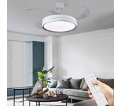 Ventilador de techo con luz motor dc ultra silencioso con aspas plegables led 70w blanco flmfsd-2301