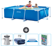 Paquete de piscina - intex - rectángulo - 220x150x60 cm + accesorios cb117