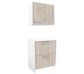 Armarios de cocina trattoria - 1 mueble bajo y 1 mueble alto - roble y blanco