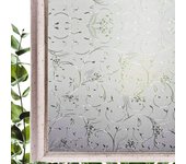 Película de ventana esmerilada electrostática de 45cm x 200cm, película aislante de vidrio anti-mirones y a prueba de luz, patrón de vid