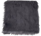 Cojín de piel de cordero artificial gris 40 x 40 cm gris