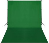 Vidaxl sistema de soporte de telón fondo 500x300 cm verde