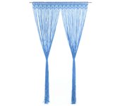 Vidaxl cortina de macramé algodón azul 140x240 cm