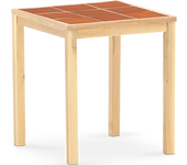 Mesa comedor jardin 65x65 de madera y ceramica terracota - bisbal