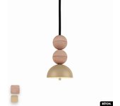 Lámpara colgante de hormigón - bosfor concrete | rosa - almendra | 2 bolas | led 14w