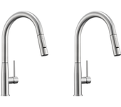 2pcs auralum max grifo cuisine,mezclador de fregadero inox con ducha extraíble,2 modos jets agua fría/caliente rotativo 360°,co en forma u,cepillado