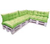 Conjunto de 7 cojines para palets, 3x asiento 120x60 y respaldo 120x40cm, conjunto de cojines para muebles de jardín lima, cojín de jardín