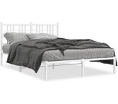 Maison exclusive - estructura cama sin colchón con cabecero metal blanco 135x190cm