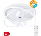 Ventilador techo rotativo dc con luz cct regulable y mando ø50 7 aspas blanco