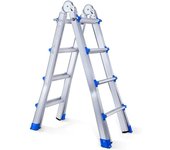 Treppe escalera articulada plegable telescópica multifunción aluminio 4x4 escalones 3,98m