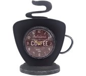 Signes grimalt by sigris - reloj taza coffee vintage negro de metal | reloj sobremesa reloj sobremesa vintage relojes decorativos de mesa 26x9x22cm