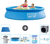 Paquete de piscina - intex - alrededor - 244x244x61 cm + accesorios a824