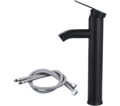 Grifo monomando para lavabo de baño, color negro mate, con mezclador de agua fría y caliente (color: negro intenso)