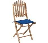 2 piezas sillas de jardín | silla de exterior | sillon jardín plegables bambú con cojines cfw600850
