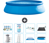 Paquete de piscina - intex - alrededor - 457x457x122 cm + accesorios a1300