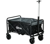 Carro de jardín outsunny acero, tela oxford negro 77x50x93 cm