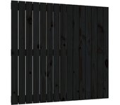 Cabecero de cama de pared madera maciza pino negro 95,5x3x90 cm