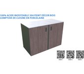 Elemento esquinero o independiente, decoración de madera - nogal americano, 1268 x 634 mm, altura 935 mm