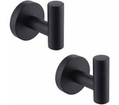 Ganchos de pared negros para baño, toallero, perchero de acero inoxidable mate, toallero, almacenamiento