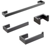 Juego de accesorios de baño negro mate de 4 piezas, juego de toallero de baño de acero inoxidable 304, juego de barra de toalla