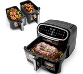 Duronic af34 bk freidora de aire sin aceite 2400 w | 2 cestas de 5l + 1 cesta 10l | ventanas transparentes | 10 program. predefinidos | fácil limpieza