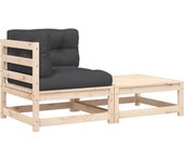 Sofá de jardín，sofá para exteriore de equina con cojines y reposapiés cfw86096
