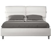 Cama sin somier acolchada 160x200 cuero sintético blanco nandy