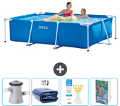 Paquete de piscina - intex - rectángulo - 220x150x60 cm + accesorios cb129