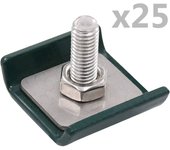 Juego de 25 conectores de tapete de rejilla verde
