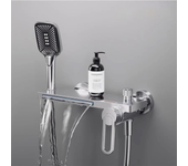 Grifo mezclador de cascada de pared cromado giro