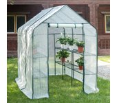 Invernadero y tomate jardín capa hortalizas casas plantación carpa impermeable casa cobertizo 143 x 215x 195cm,blanco
