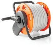 Carrete metálico para manguera de jardín completo con manguera de 15 m baby plus