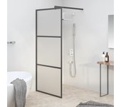 Mampara de ducha 90x195 cm vidrio esg esmerilado negro