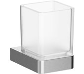 Inda - indissima portacepillos de pared acero cepillado / cristal esmerilado