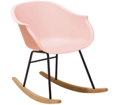 Beliani silla mecedora harmony material sintético rosa