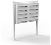 Wiltec sistema de 10 buzones color blanco acero galvanizado resistente a la intemperie con cerraduras de cilindro y llaves instalación independient...