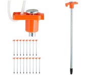 Relaxdays set de 18 piquetas para camping, estacas suelo rocoso, 25 cm, acero, clavijas resistentes, naranja