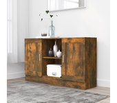 Aparador | aparador de comedor | armario de cocina madera contrachapada color roble ahumado 120x30,5x70cm cfw28643